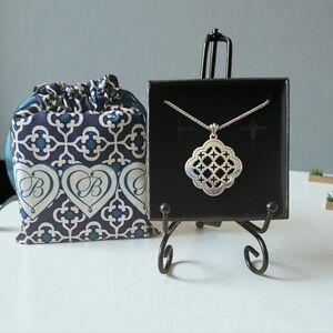 BRIGHTON Octavia Silver    Plated Pendant with Chain and Jewelry Pouch
